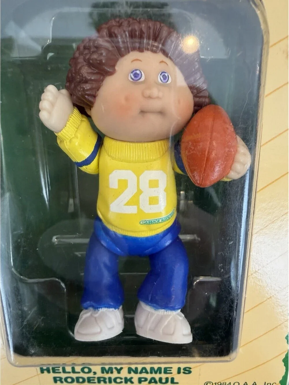 Vtg 1984 Cabbage Patch Poseable Figure 1st Edition Roderick Paul W/Football NIB